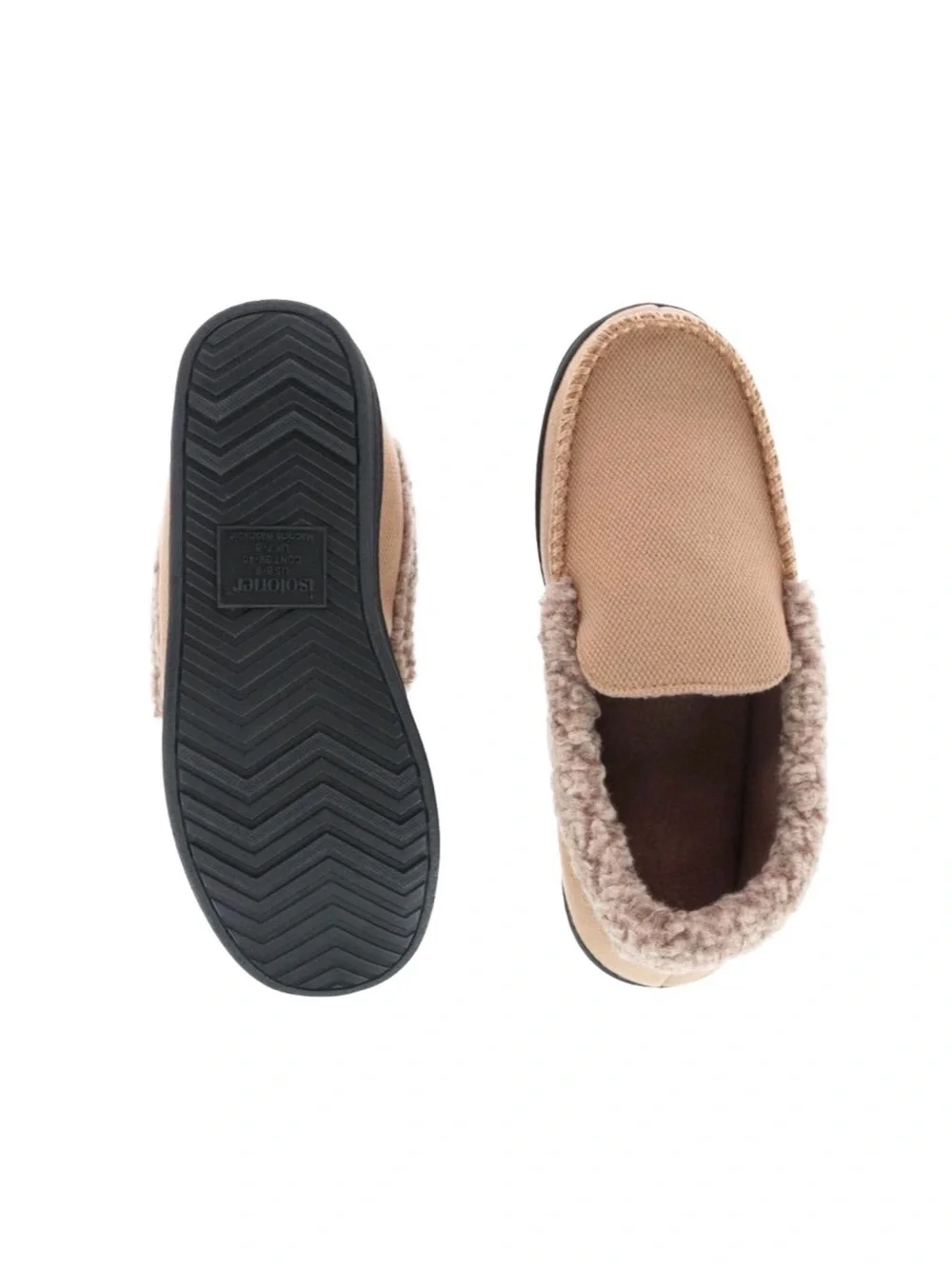 Isotoner Brushed Knit Lewis Moccasin Slippers